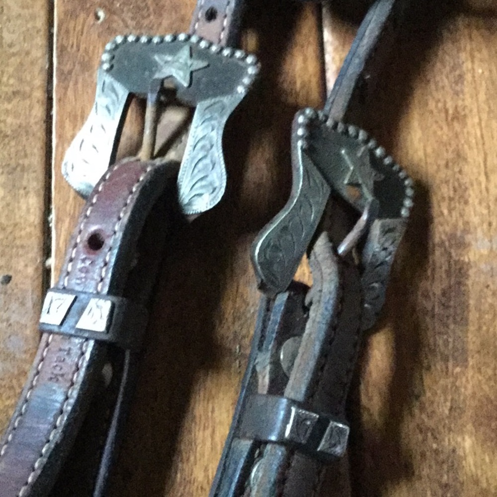 Vintage cowperson tack western ranch riding headstall cowgirl rodeo reining hors - Picture 8 of 10